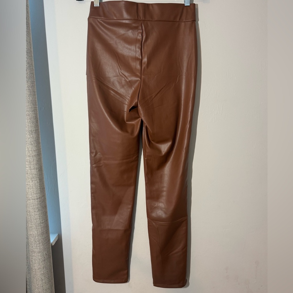 iris Chocolate Brown Straight-Leg Faux-Leather Pants - Picture 4 of 8
